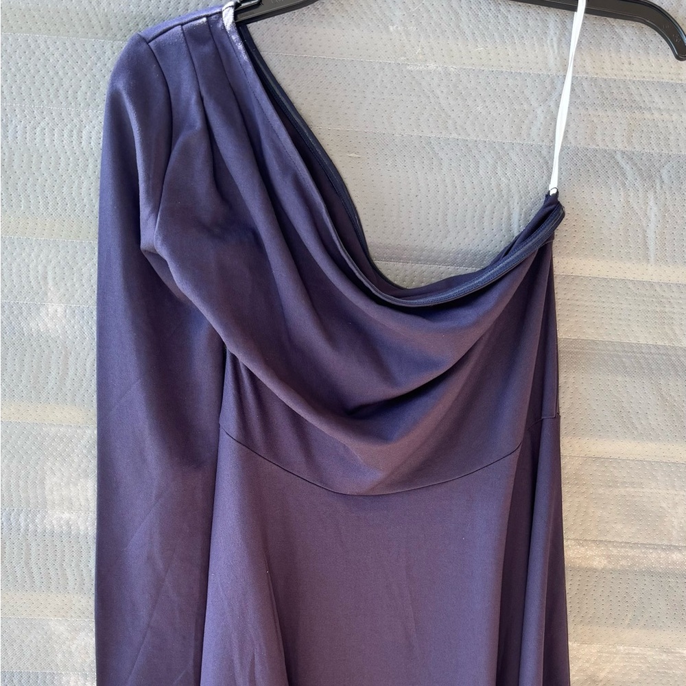 One-Shoulder Asymmetric Black Dress by